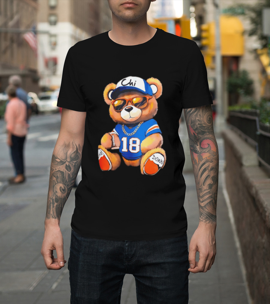 Bear Down Chi 18 Teddy Bear Football Fan Gear T-Shirt