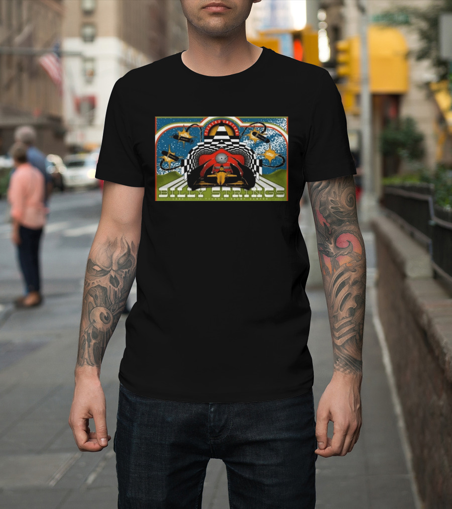 Billy Strings Live Fishers Event Center Aug 6 8 2026 Checkerboard Tunnel Race Car Aesthetic T-Shirt