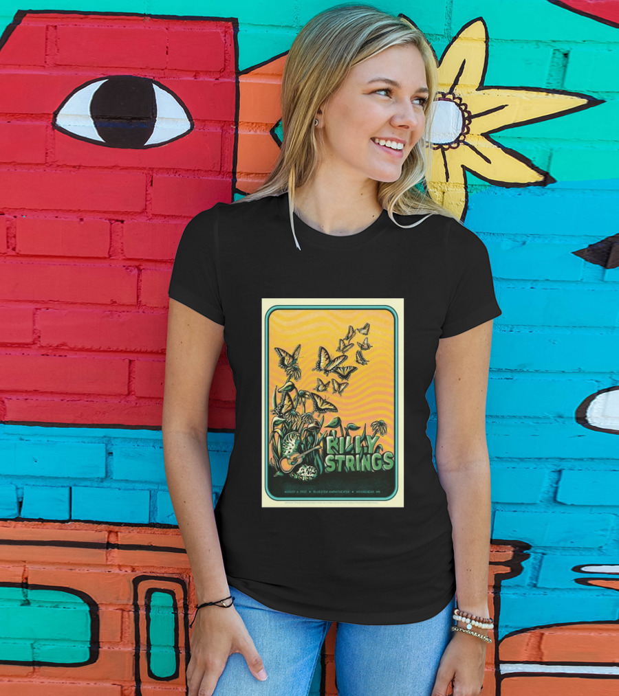 Billy Strings Bluestem Amphitheater August 6 2022 Butterfly Moorehead MN T-Shirt