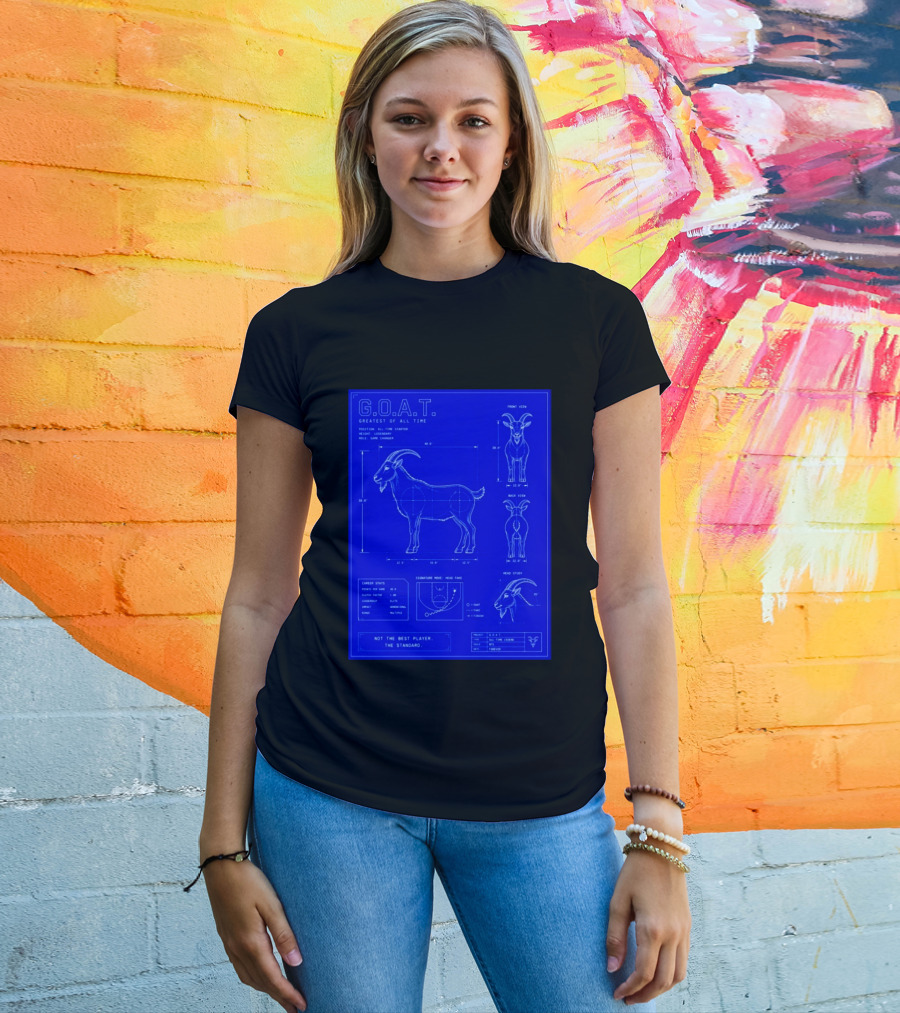 G.O.A.T. Greatest Of All Time Basketball Fall Blueprint Meme T-Shirt