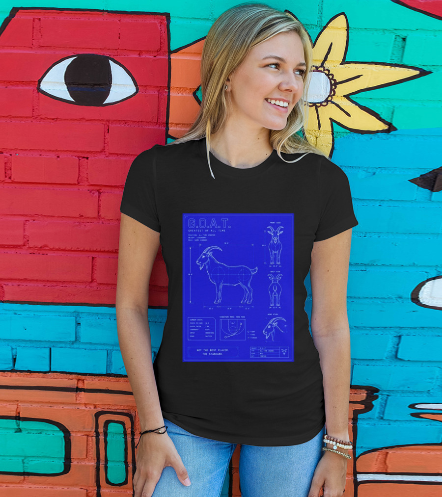 G.O.A.T. Greatest Of All Time Basketball Fall Blueprint Meme T-Shirt