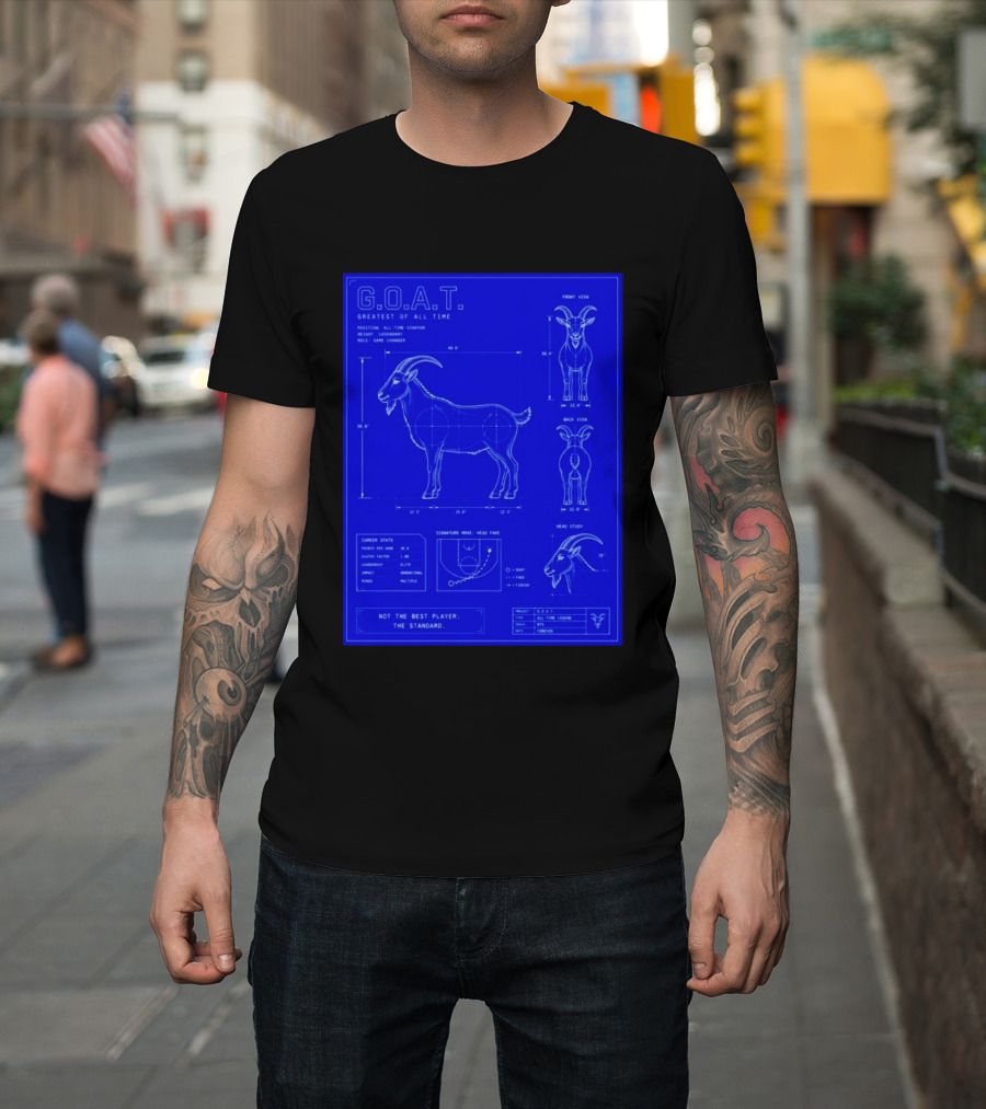 G.O.A.T. Greatest Of All Time Basketball Fall Blueprint Meme T-Shirt