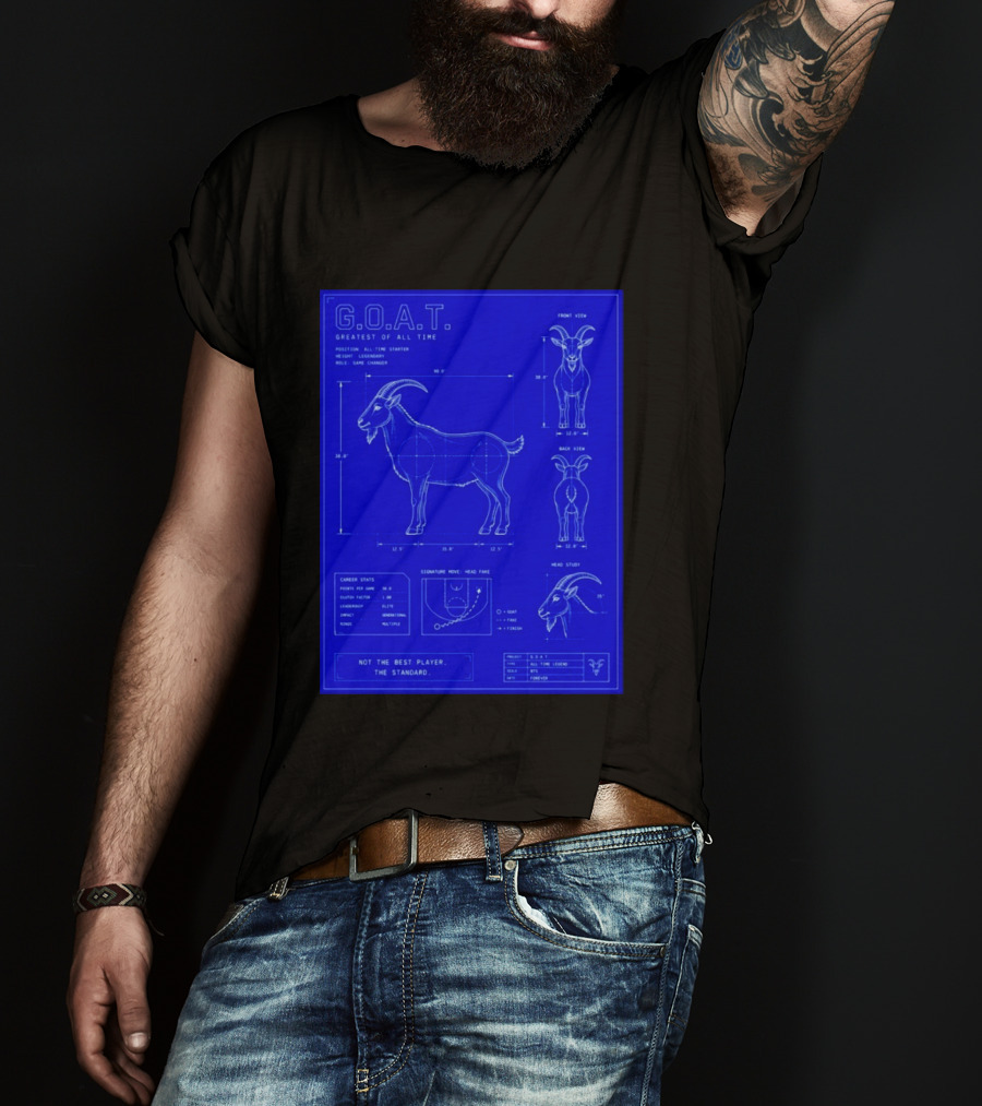 G.O.A.T. Greatest Of All Time Basketball Fall Blueprint Meme T-Shirt