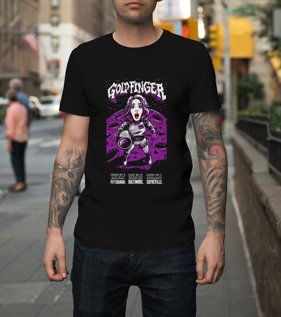 GOLDFINGER Tour 2026 Nov 19 21 Astronaut Theme McKees Rocks Baltimore Sayreville T-Shirt
