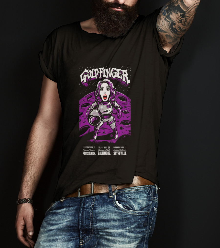 GOLDFINGER Tour 2026 Nov 19 21 Astronaut Theme McKees Rocks Baltimore Sayreville T-Shirt