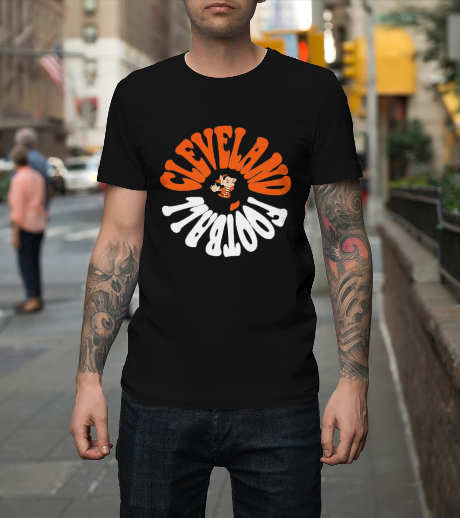 Cleveland Football Brownie The Elf Retro Orange White T-Shirt