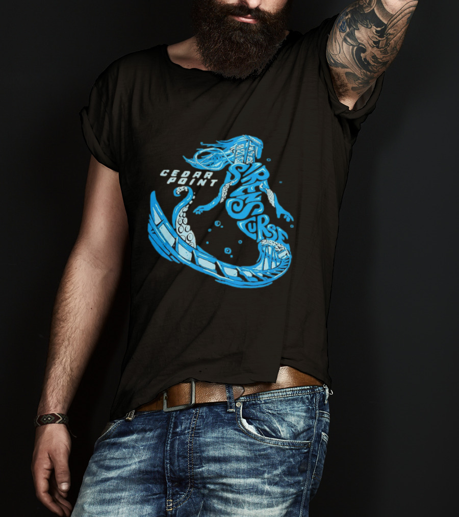 Cedar Point Sirens Curse Roller Blue Mermaid T-Shirt