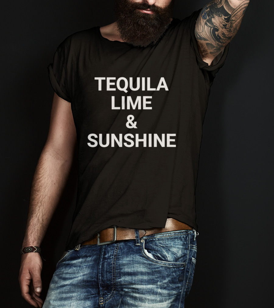 Tequila Lime And Sunshine Summer Vibes Cocktail T-Shirt