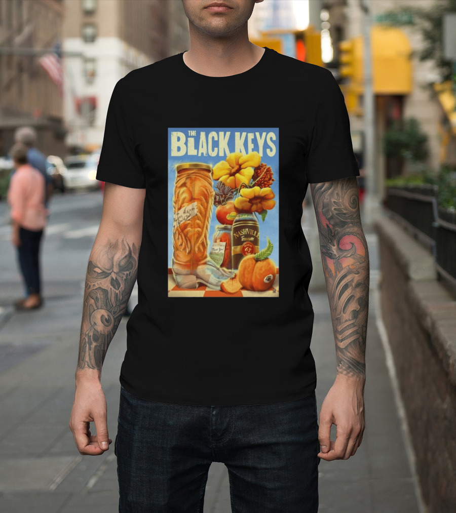 The Black Keys Nashville 2026 Boots Jars Pumpkins Flowers T-Shirt