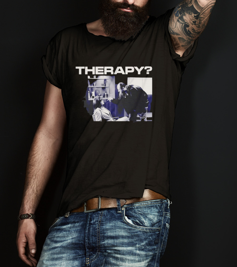 Tony Soprano Theraphy Pointing At Dr Melfi Black White Session T-Shirt