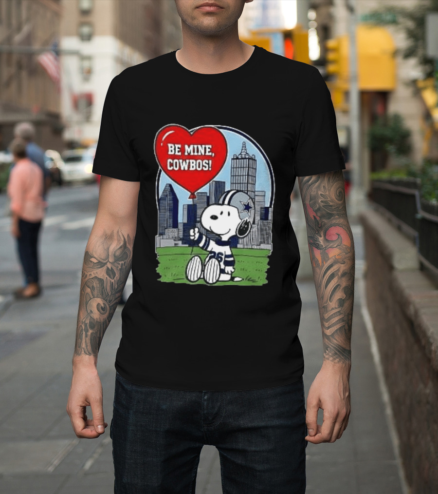 Dallas Cowboys Snoopy Be Mine Valentine 2026 Skyline T-Shirt