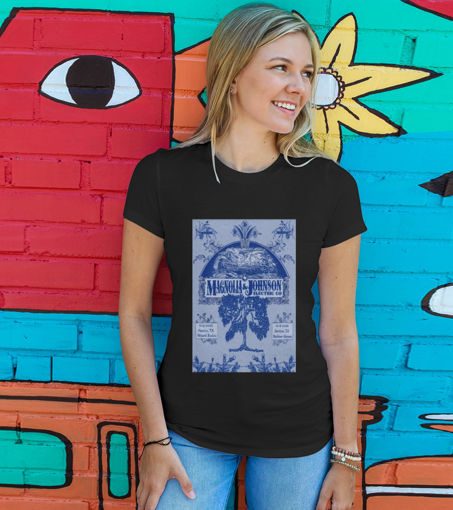 Magnolia And Johnson Electric Co Austin TX Wizard Rodeo Denton TX Rubber Gloves Dec 5 6 2026 T-Shirt