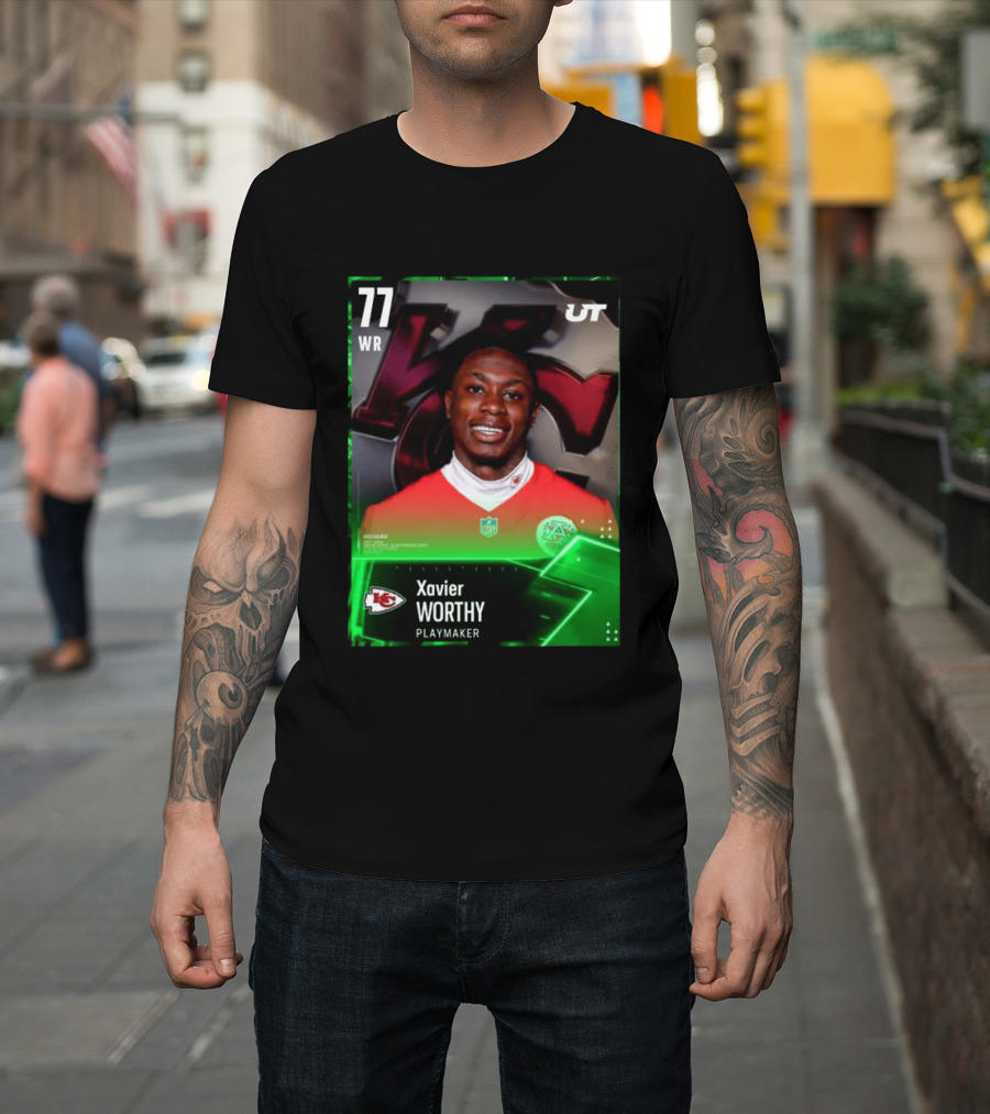 Xavier Worthy Kansas City Chiefs WR 77 Playmaker UT NFL T-Shirt