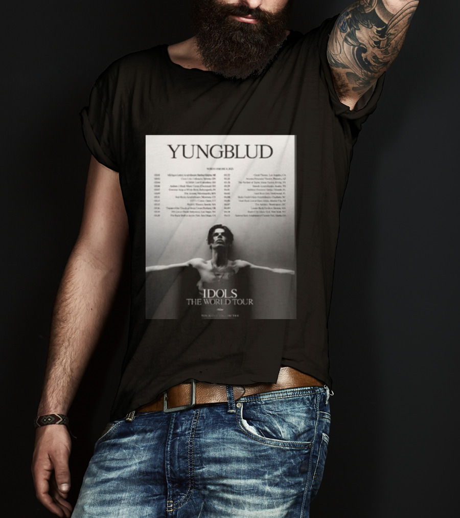 YUNGBLUD Idols The World Tour North America 2026 Schedule Dates Mockup Two Side T-Shirt