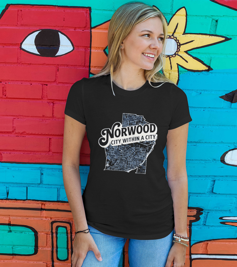 Norwood City Within A City Map T-Shirt