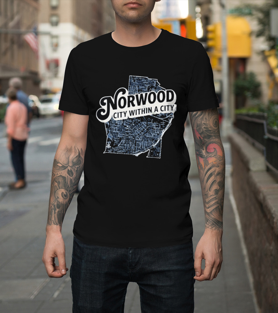 Norwood City Within A City Map T-Shirt