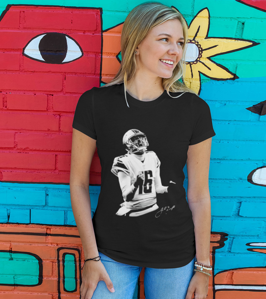Original Detroit Lions Jared Goff 16 Quarterback MVP Player Autograph T-Shirt