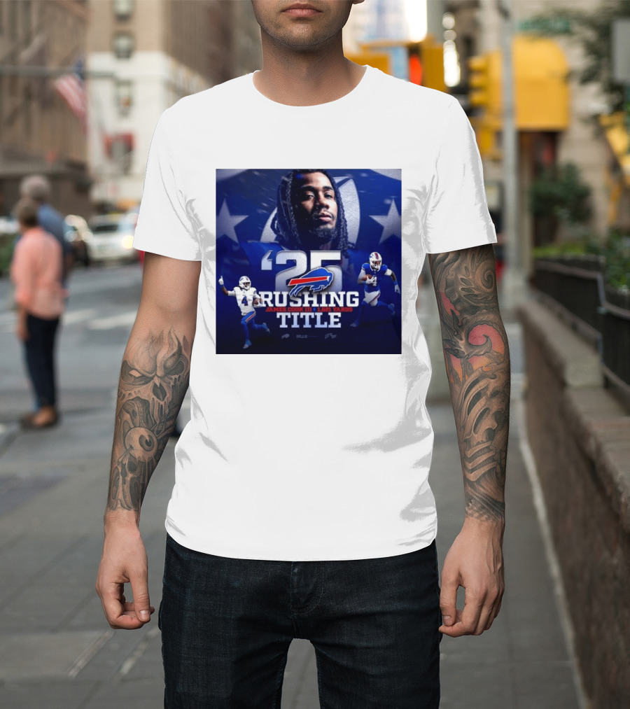 25 Rushing Buffalo Football James Cook III 1621 Yards Title T-Shirt