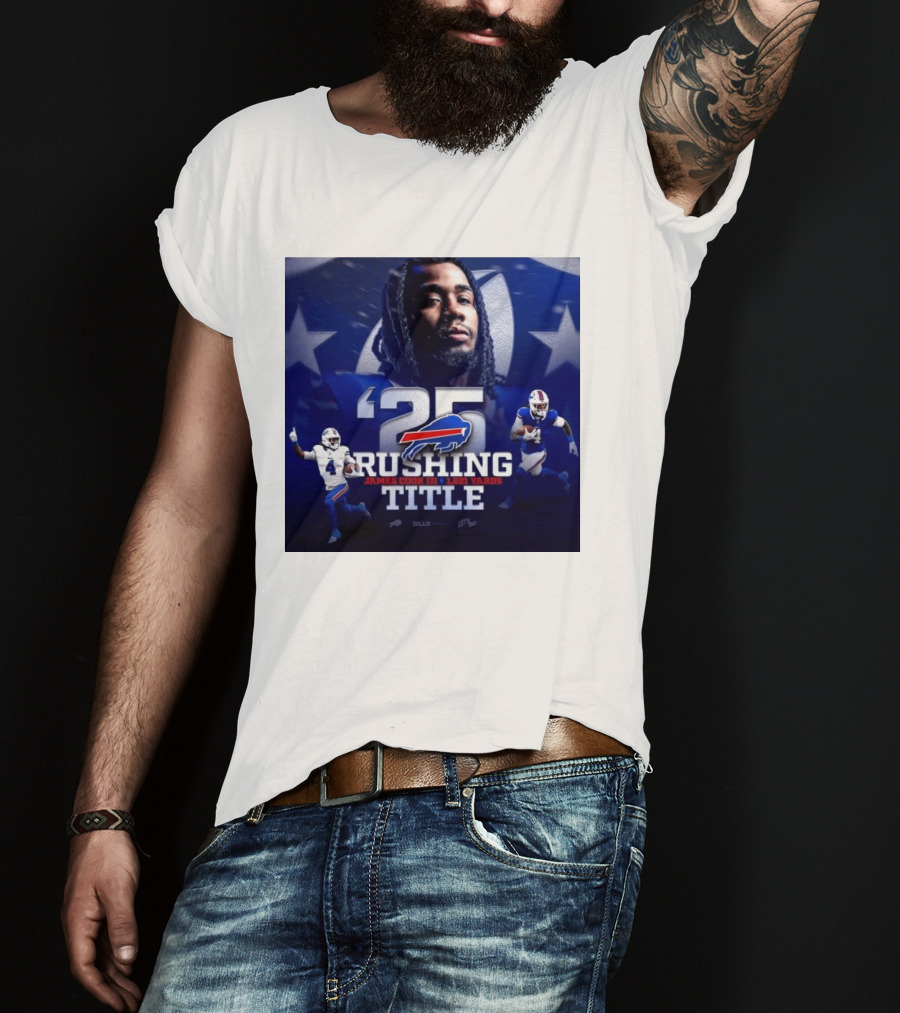 25 Rushing Buffalo Football James Cook III 1621 Yards Title T-Shirt