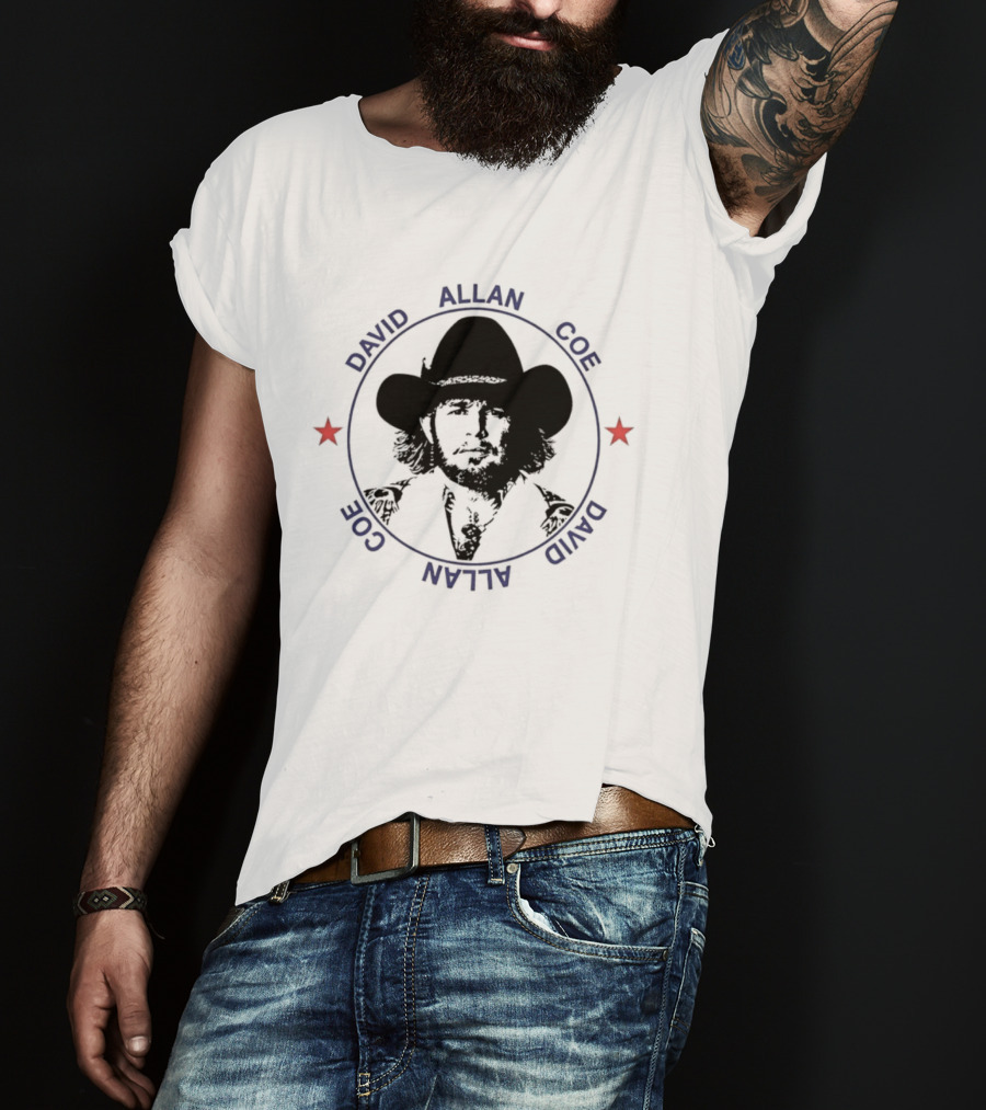 David Allan Coe Country Music Legend Vintage Cowboy Hat T-Shirt