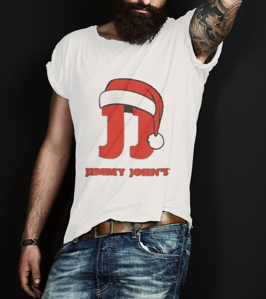 Jimmy John's Festive Santa Hat Christmas T-Shirt