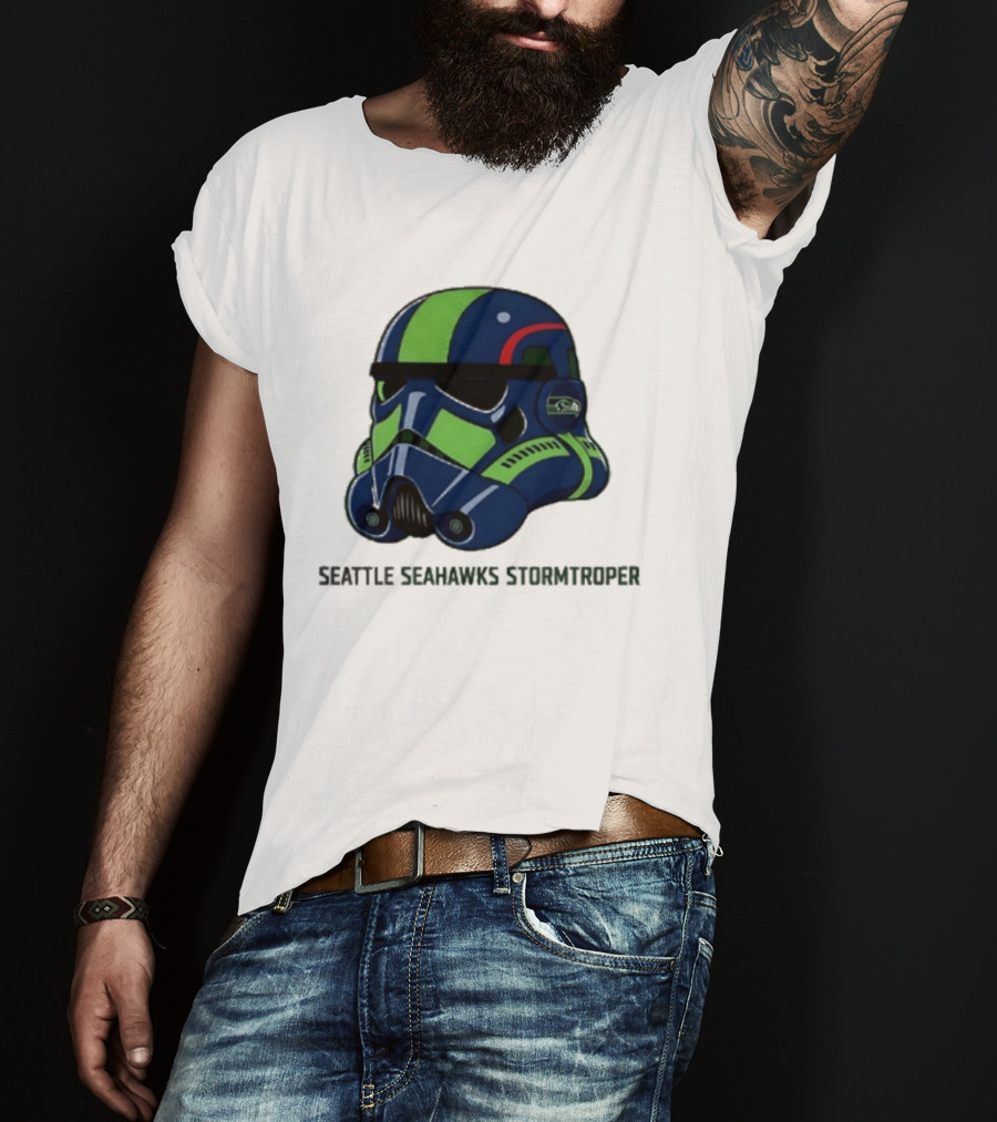 Seattle Seahawks Stormtrooper Game Day Galactic Helmet T-Shirt