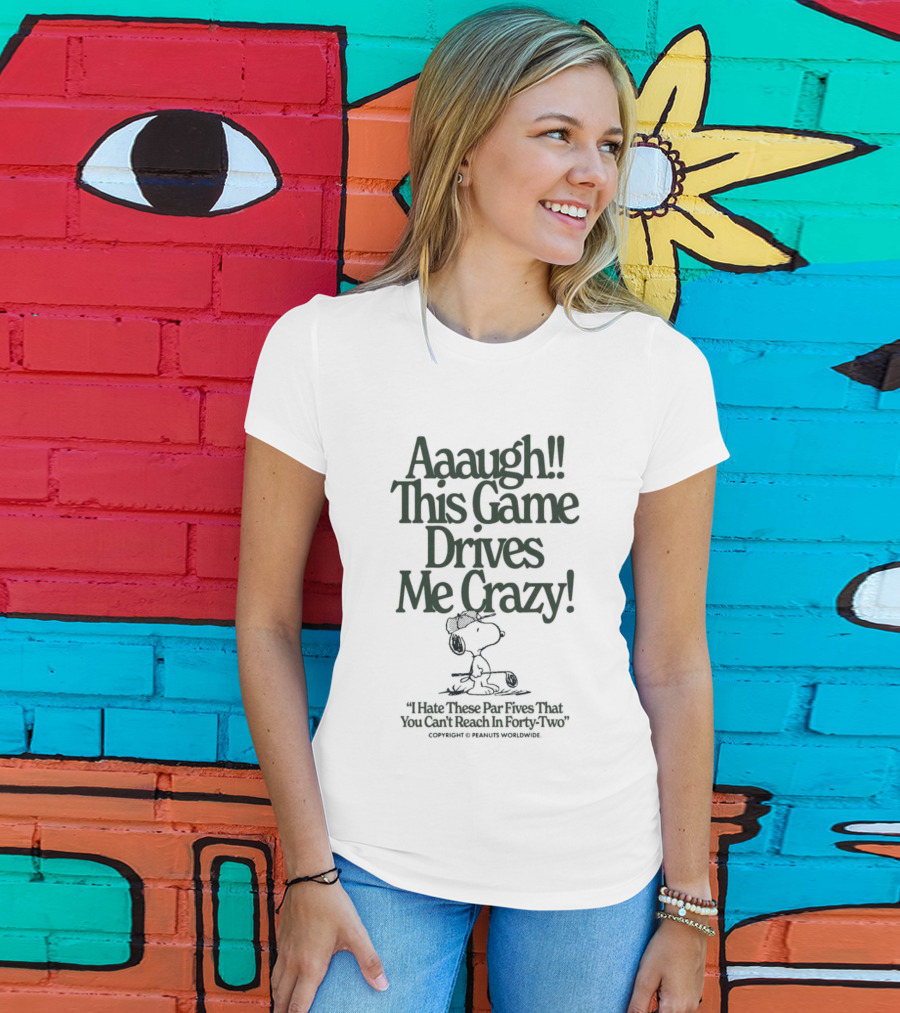 Aaaugh This Game Drives Me Crazy Peanuts Snoopy Charles M. Schulz T-Shirt