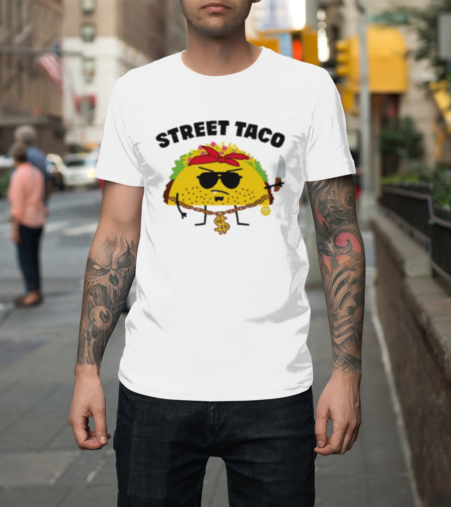 Street Taco Pirate With Knife And Dollar Sign Necklace T-Shirt