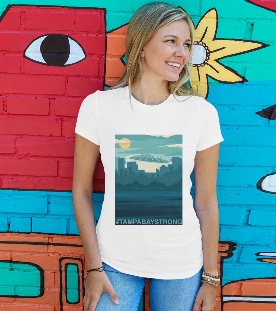 Tampa Bay Strong Skyline Tropicana Field Hashtag T T-Shirt