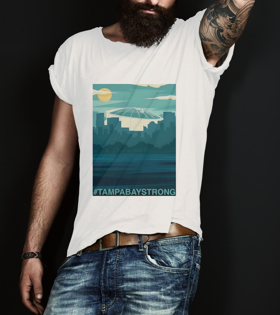 Tampa Bay Strong Skyline Tropicana Field Hashtag T T-Shirt