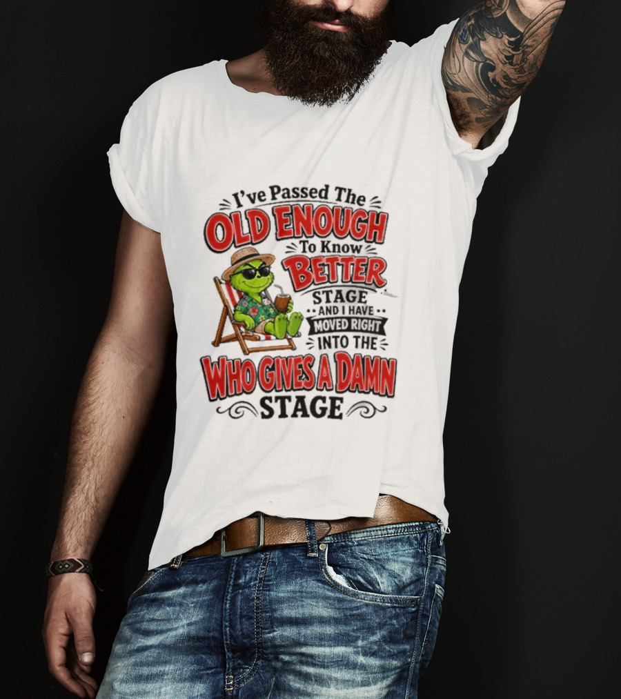 I've Passed Into The Grinch Old Enough To Know Better Who Gives A Damn Stage T-Shirt