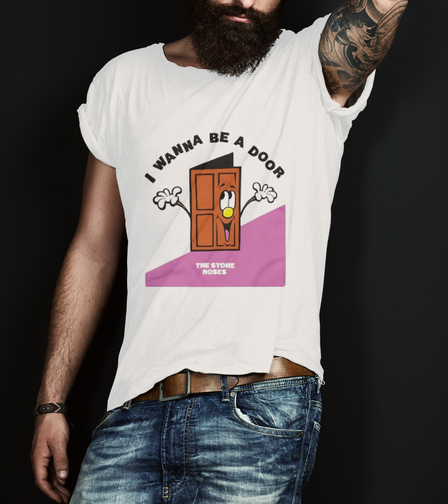 The Stone Roses I Wanna Be A Door Cartoon Yellow Nose Waving Hands T-Shirt