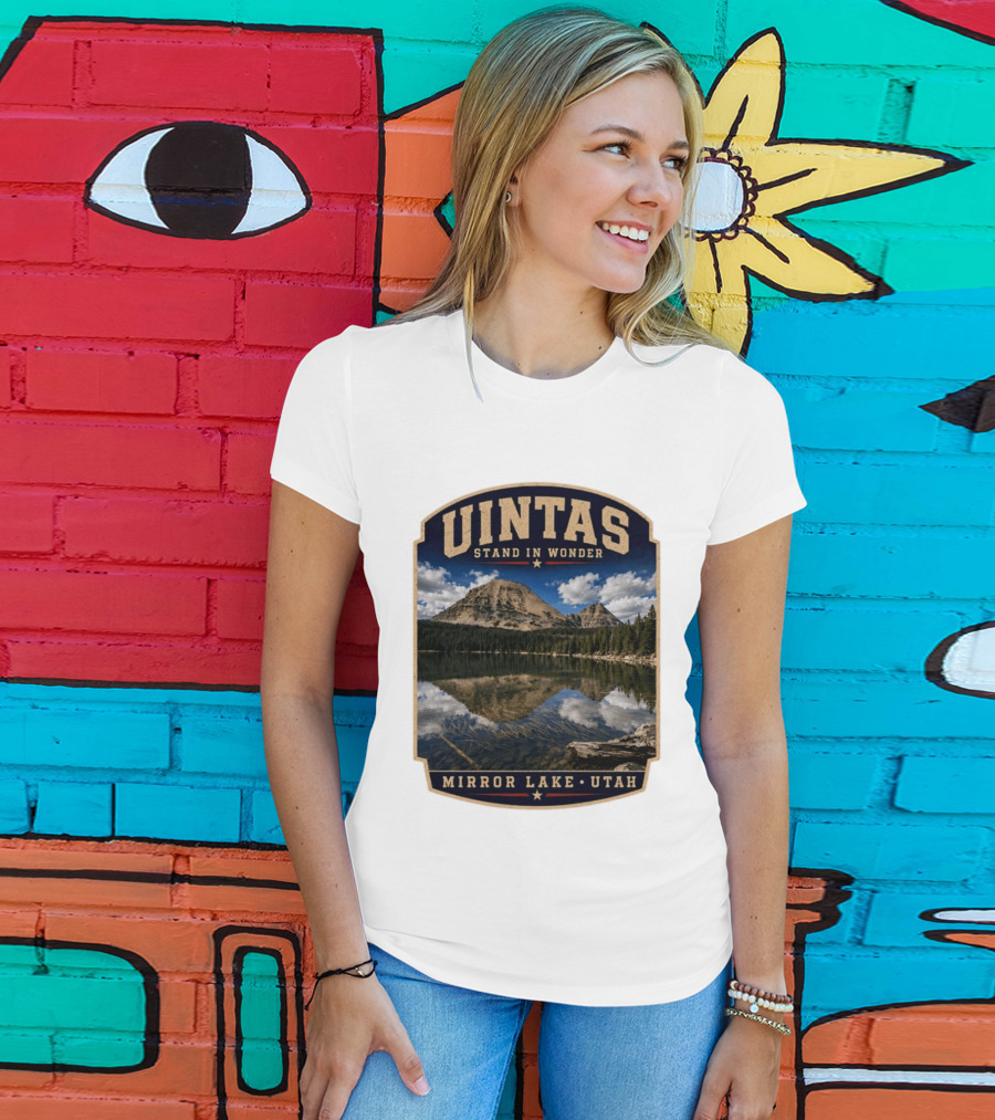 Uintas Stand In Wonder At Mirror Lake Utah T-Shirt