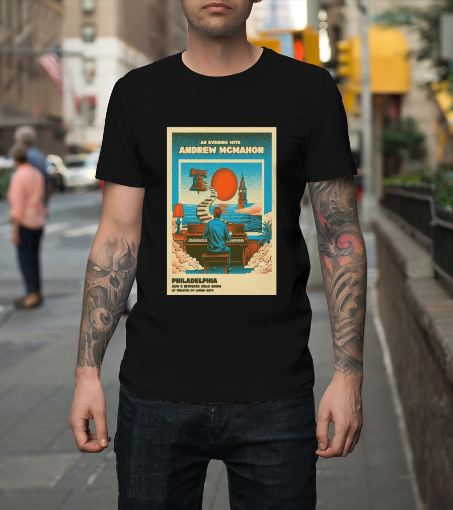 Andrew McMahon An Evening With Philadelphia Aug 6 Intimate Solo Show Theatre Of Living Arts Tour T-Shirt