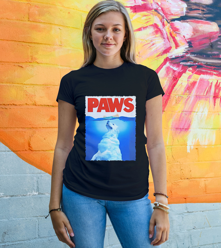 PAWS Classic Parody With Diving Dog Image T-Shirt