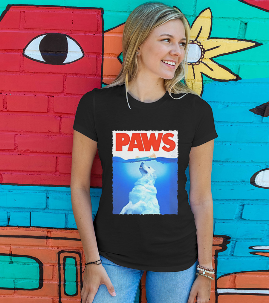 PAWS Classic Parody With Diving Dog Image T-Shirt