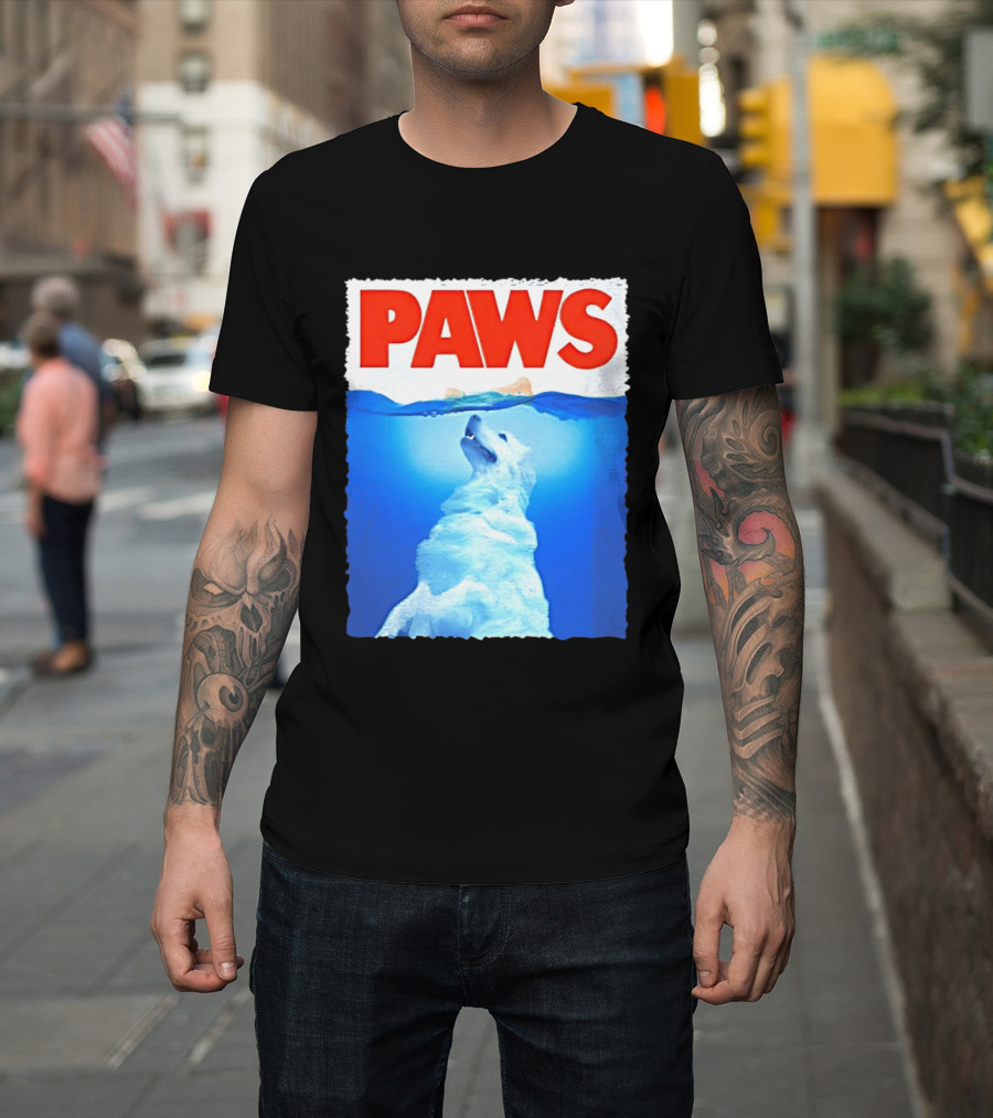 PAWS Classic Parody With Diving Dog Image T-Shirt