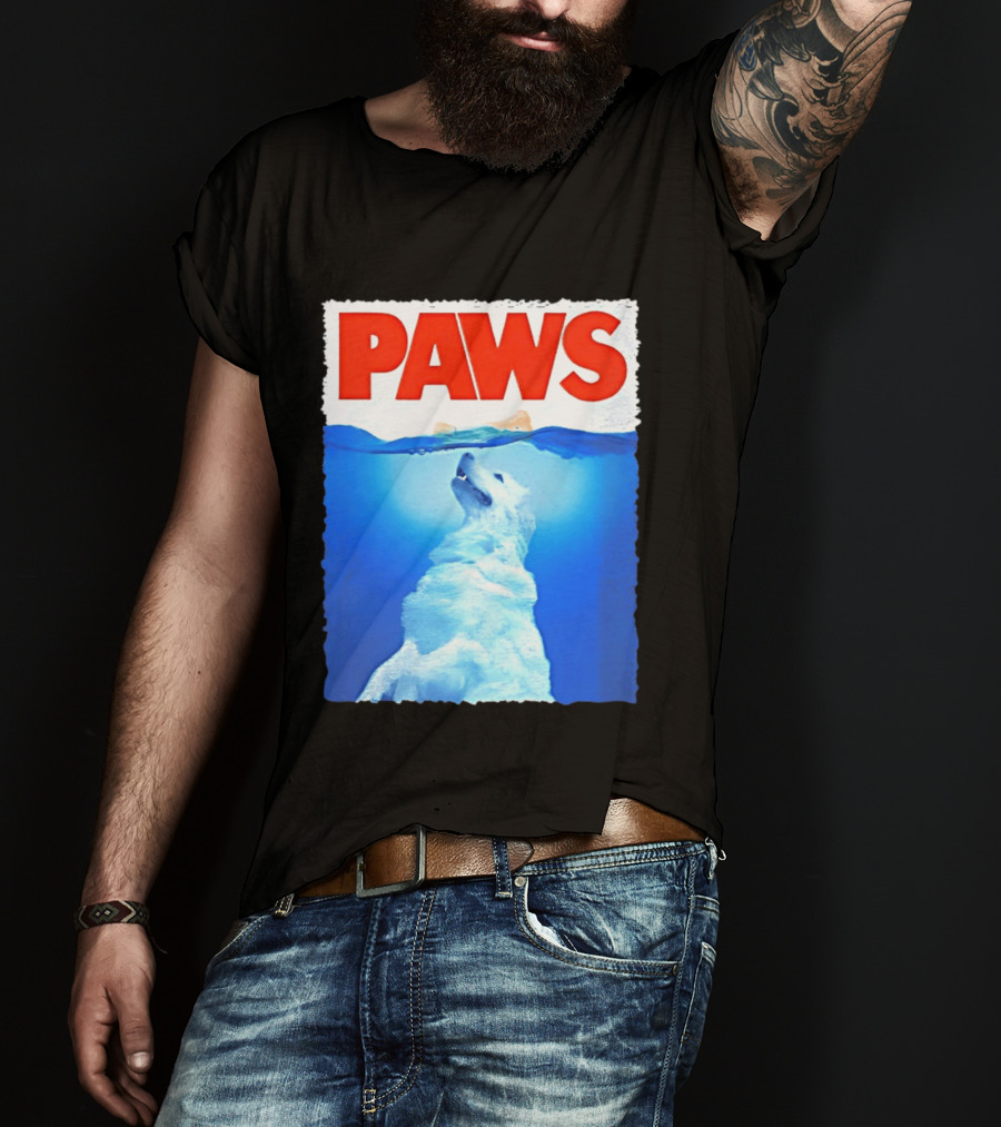 PAWS Classic Parody With Diving Dog Image T-Shirt