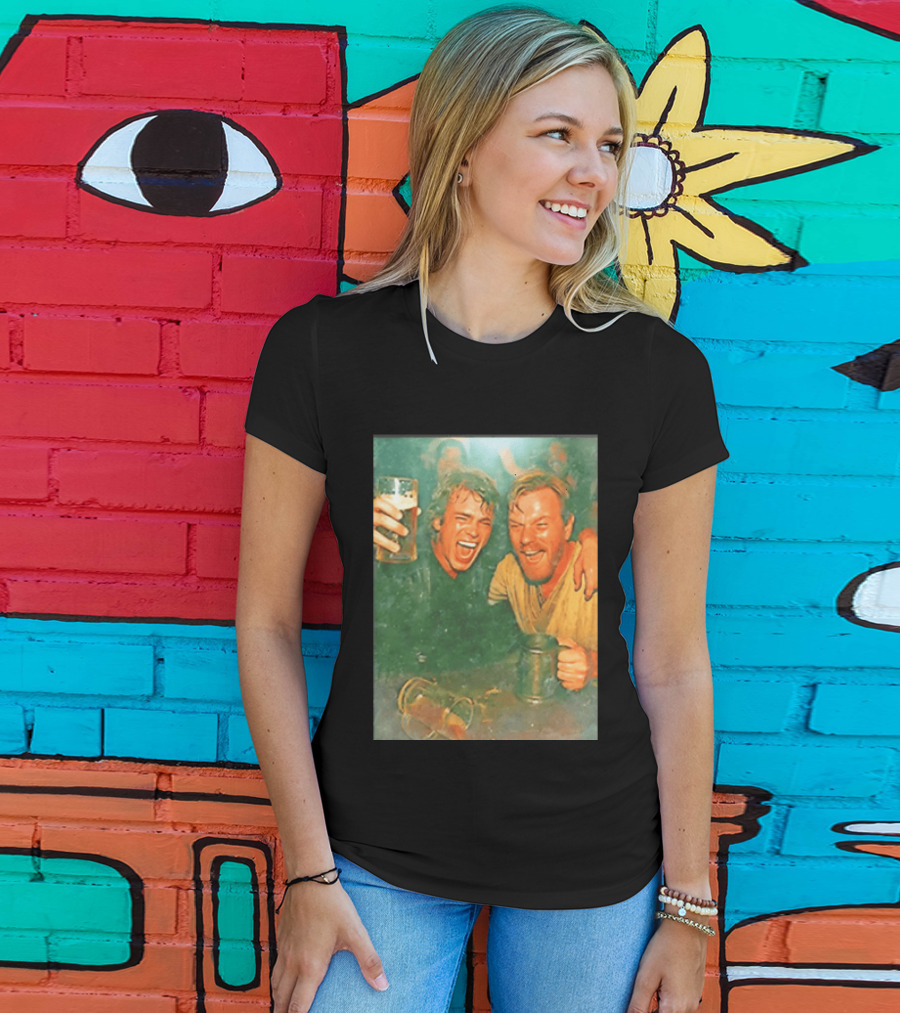 Original Anakin Skywalker And Obi Wan Kenobi Celebrate With Beer Cheers T-Shirt