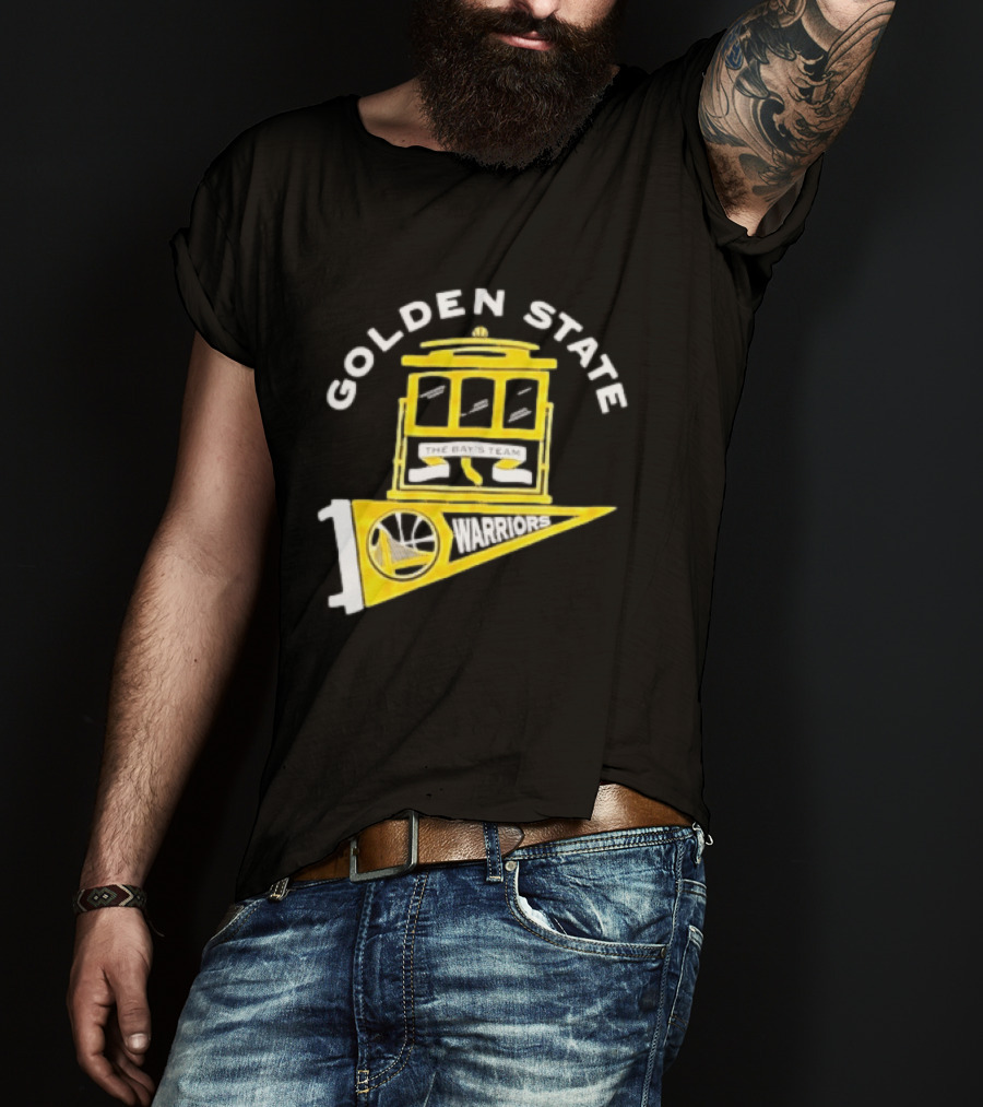 Golden State Warriors The Bays Team Warriors Banner And Cable Car T-Shirt