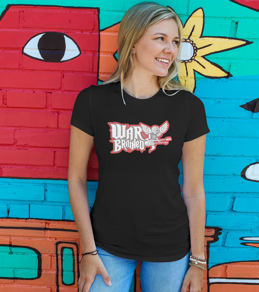 Quannic War Brained Alternative Rock Indie Music Winged Guitar Brain T-Shirt