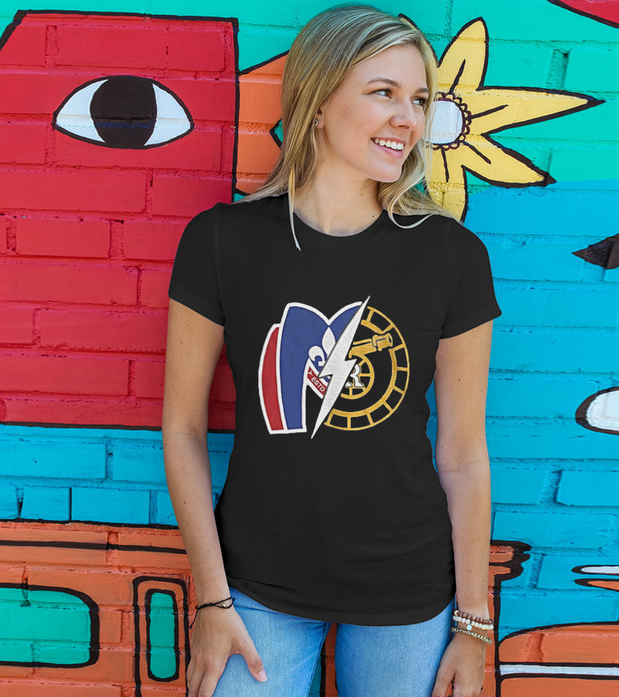 Boston Raiders Montreal Metros Hockey Rivalry Shane Ilya ESTD Fleur De Lis Puck T-Shirt