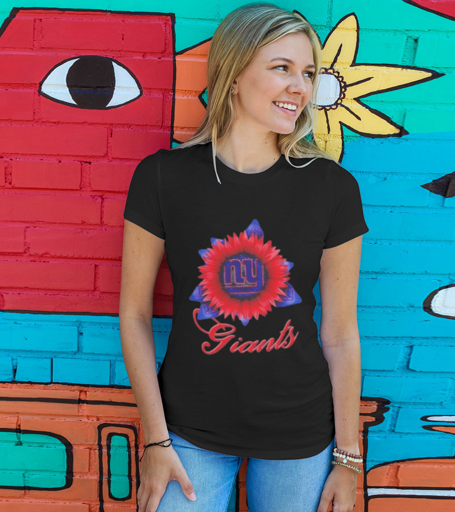 New York Giants Football Sunflower NY Giants T-Shirt