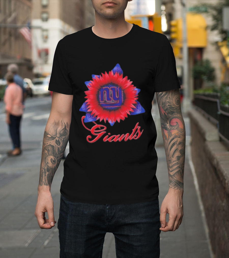 New York Giants Football Sunflower NY Giants T-Shirt