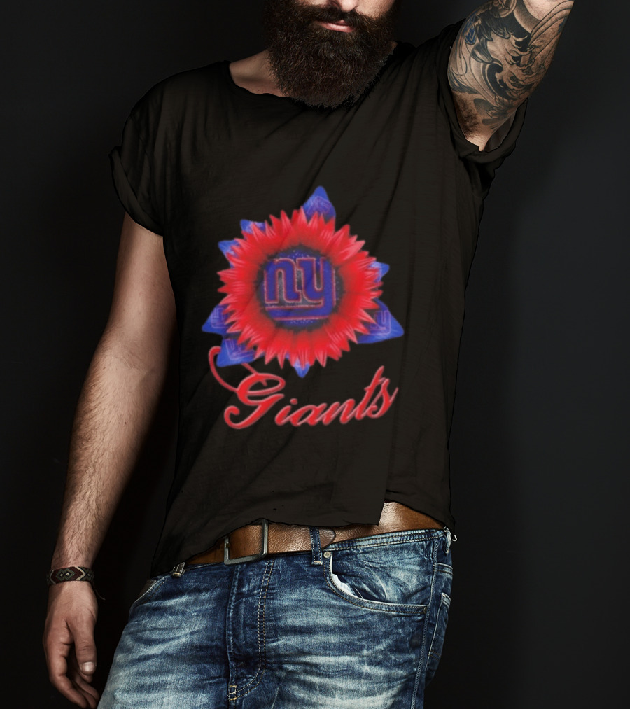 New York Giants Football Sunflower NY Giants T-Shirt