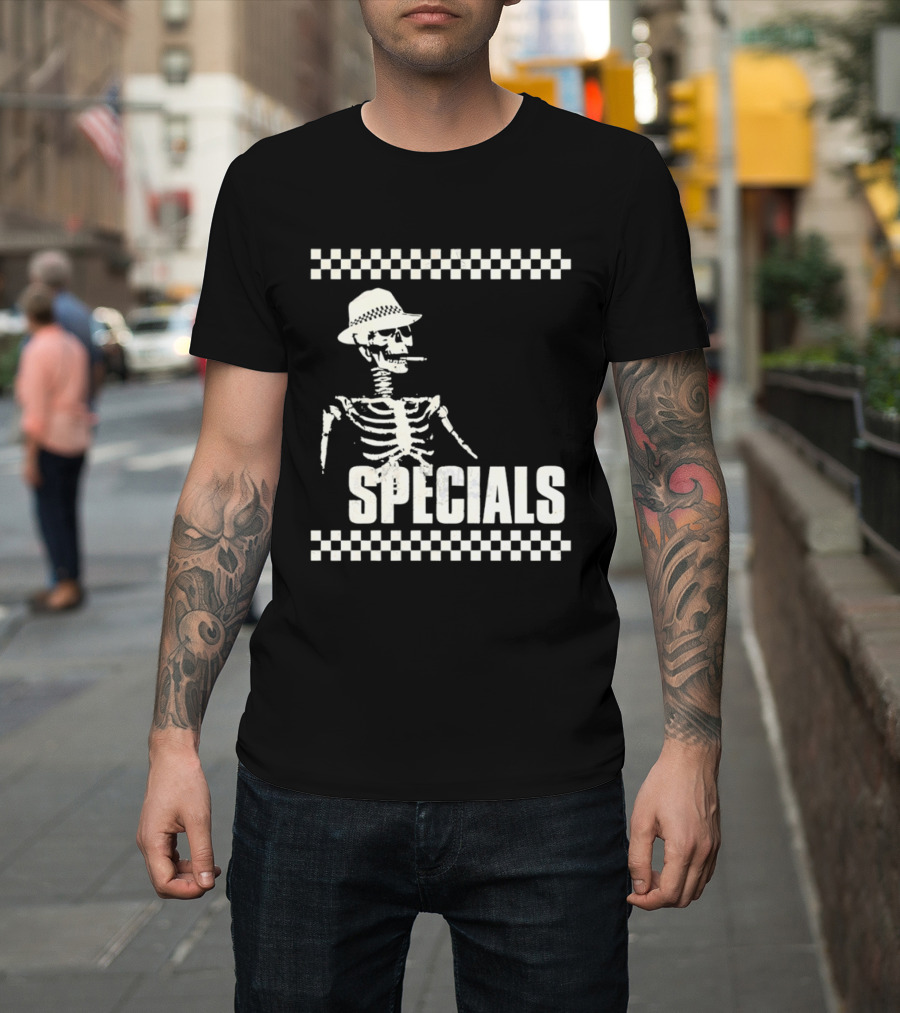 The Specials Skeleton Ska Band 2 Tone Distressed T-Shirt