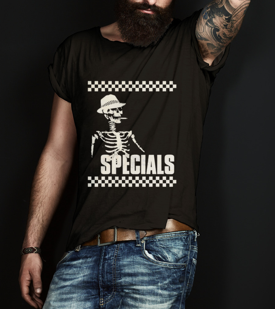The Specials Skeleton Ska Band 2 Tone Distressed T-Shirt