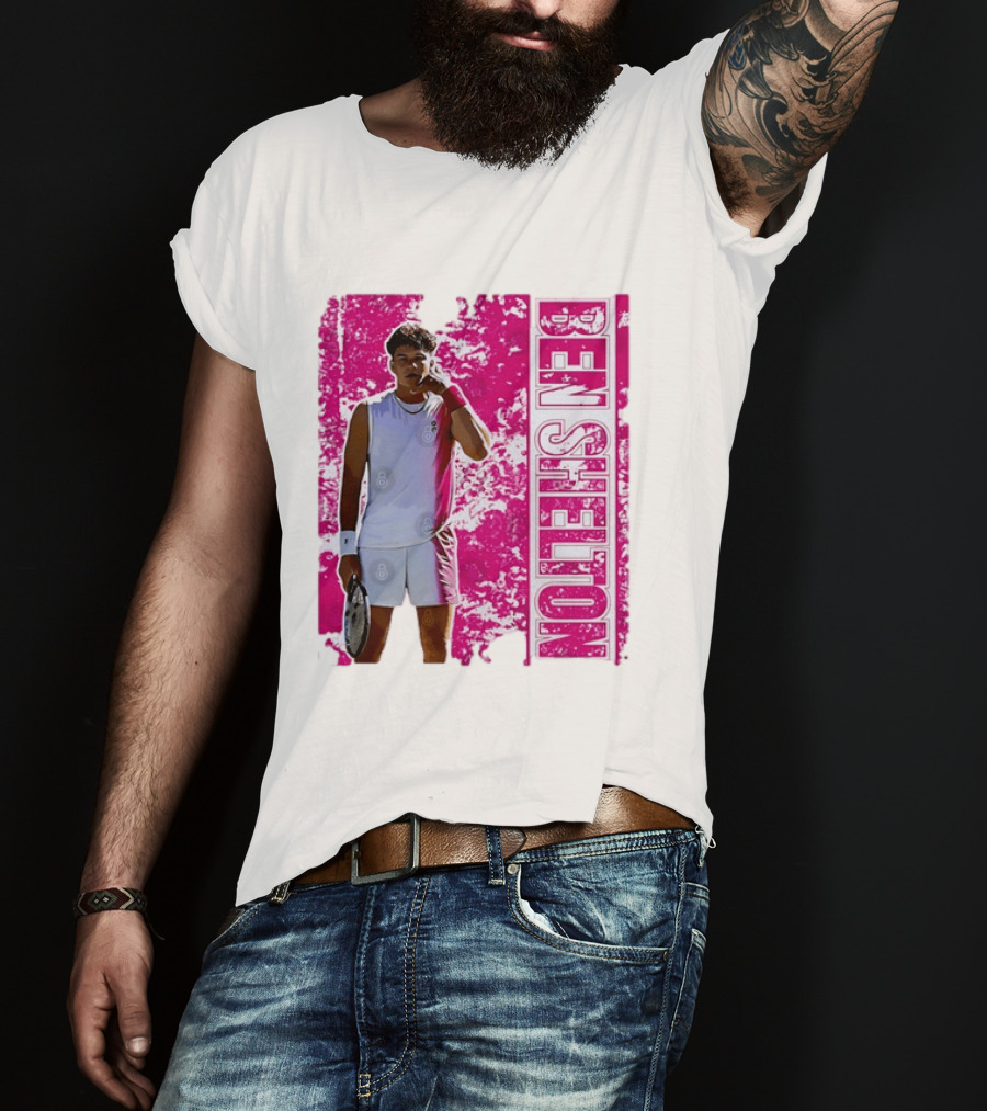 Ben Shelton Tennis Star Distressed Pink T-Shirt