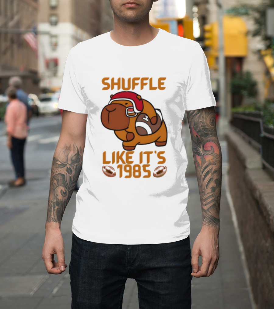 Shuffle Like It's 1985 Capybara With Headphones T-Shirt