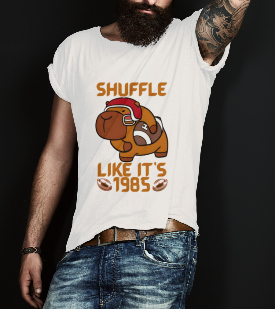 Shuffle Like It's 1985 Capybara With Headphones T-Shirt